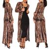 Lily Lady Sexy Sequin Perspective Long Sleeve Maxi?Coat Gown Cardigan