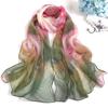 Long Shawls Wraps Women Beach Sunscreen Hijab Floral Print Silk Scarf Chiffon Kerchief Neck Scarves 50x160cm