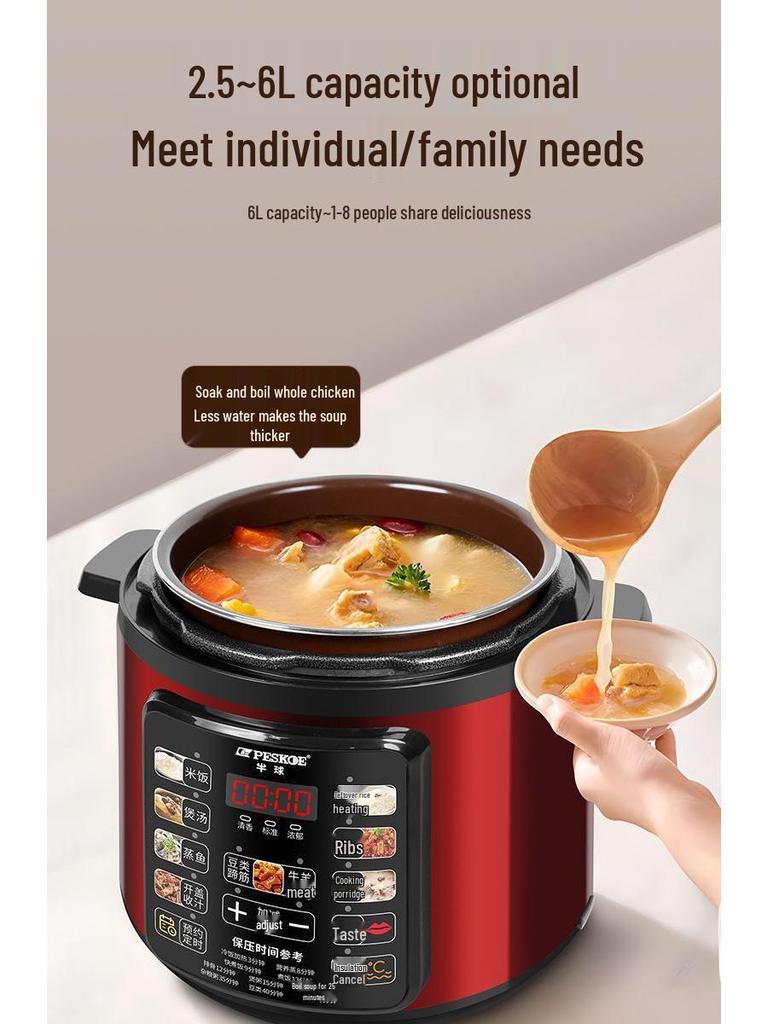 Smart Multifunction Electric Pressure Cooker - Double Pot, Large Capacity, Automatic, High-Pressure Rice & Porridge Cooker