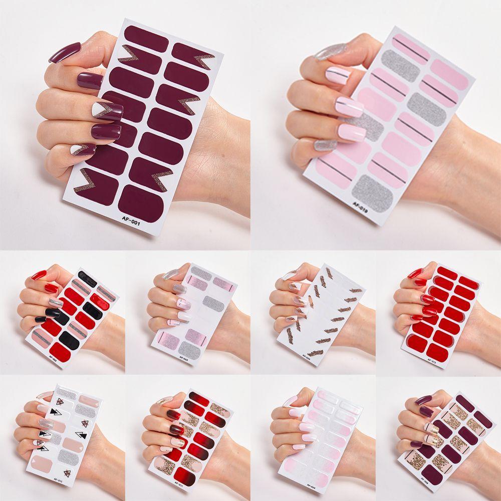 Girls Press On Nail Self Adhesive Nail Polish Strips Nail Art Decal Nail Stickers Full Nail Wraps