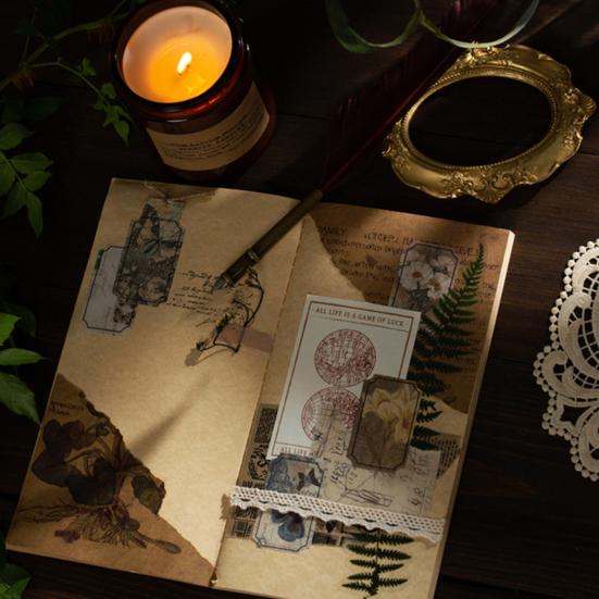 40 шт. DIY виниловые наклейки легко наклеиваются, отличные самоклеящиеся винтажные ботанические дневниковые заметки, канцелярские наклейки, материал для наклейки