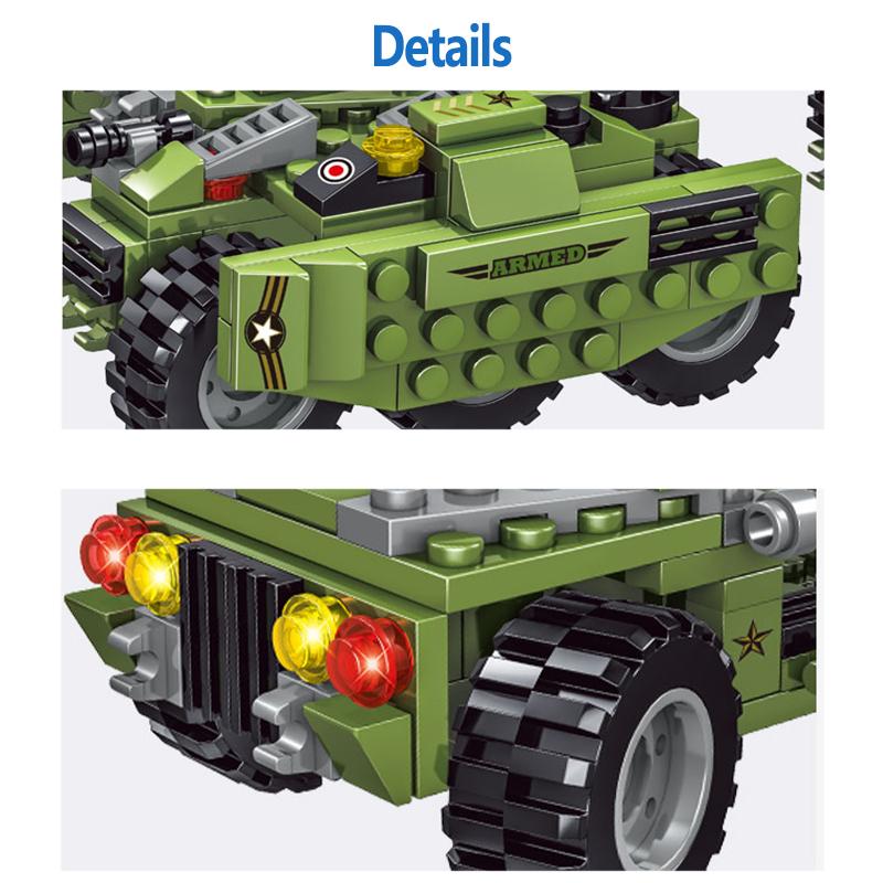 Domibro Military Building Blocks WW2 Tank Army Bricks Toys for Boys Birthday Gift