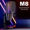 USB Gaming Microphone Computer Mic Kit RGB Lighting with Tripod Cardioid Mode Pickup One Key To