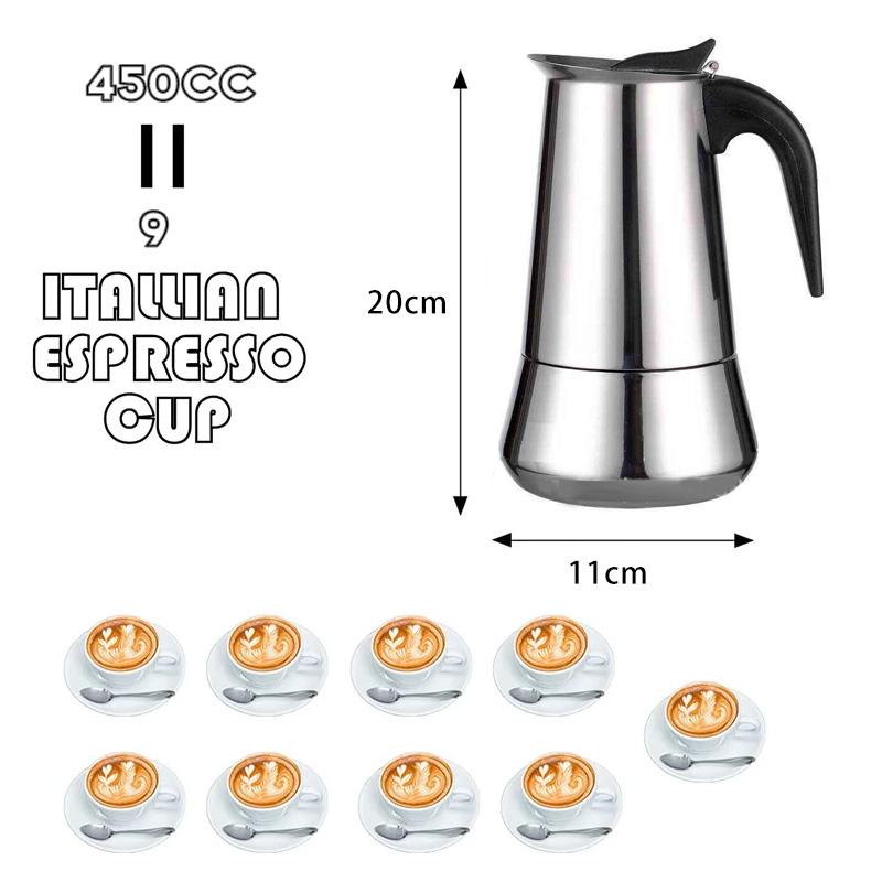 12/9/2Cup Moka Pot Caffe Machine Espresso Cups Coffee Makers Latte Percolator Stove Top Moka Coffee Maker Italian Coffee Machine