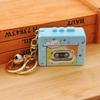Recordable Recording Music Box Pendant with Music Retro Tape Recorder Keychain   Small Gift