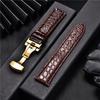 Crocodile Pattern Luxury Design Leather Watchbands with Automatic Buckle Men Watch Band 18mm 20mm 22mm 24mm Watch Straps