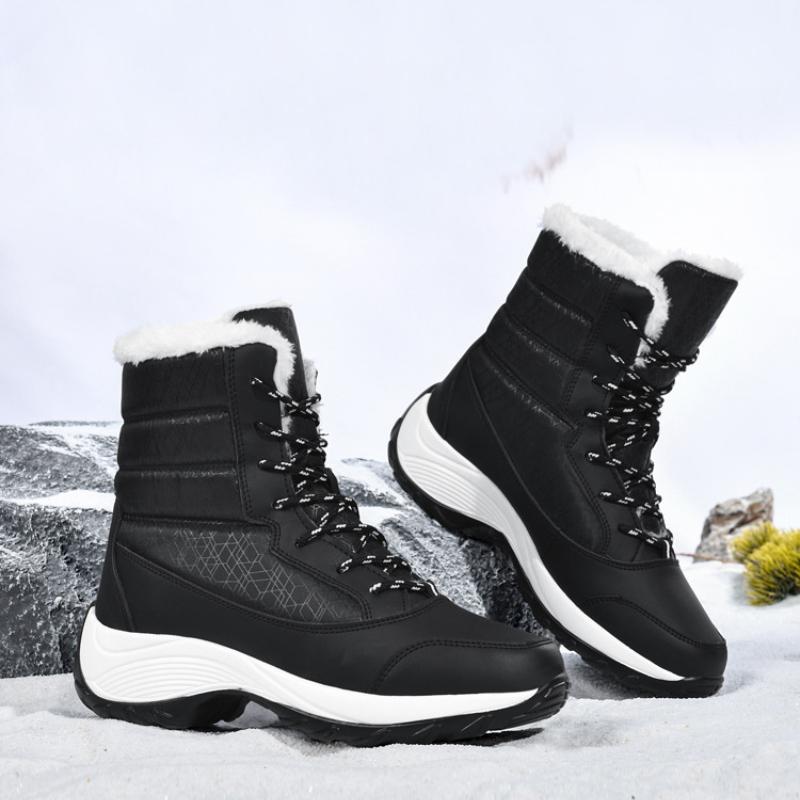 Fashion Winter Women's Casual Snow Boots Outdoor Comfortable Warm Plush Cotton Shoes Anti Slip Thick Soled Ankle Boots Shoes for Women