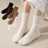 10 Pairs of Women's Mid-calf Socks, Thick and Fleece Warm Loop Socks for Autumn and Winter, Thick Home Socks, Long Socks for Sleeping On The Floor