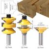 3pcs 8mm 12mm 1/2inch Shank Entry Interior Tenon Door Router Bit Set Ogee Matched R&S Router Bits Carving for Wood