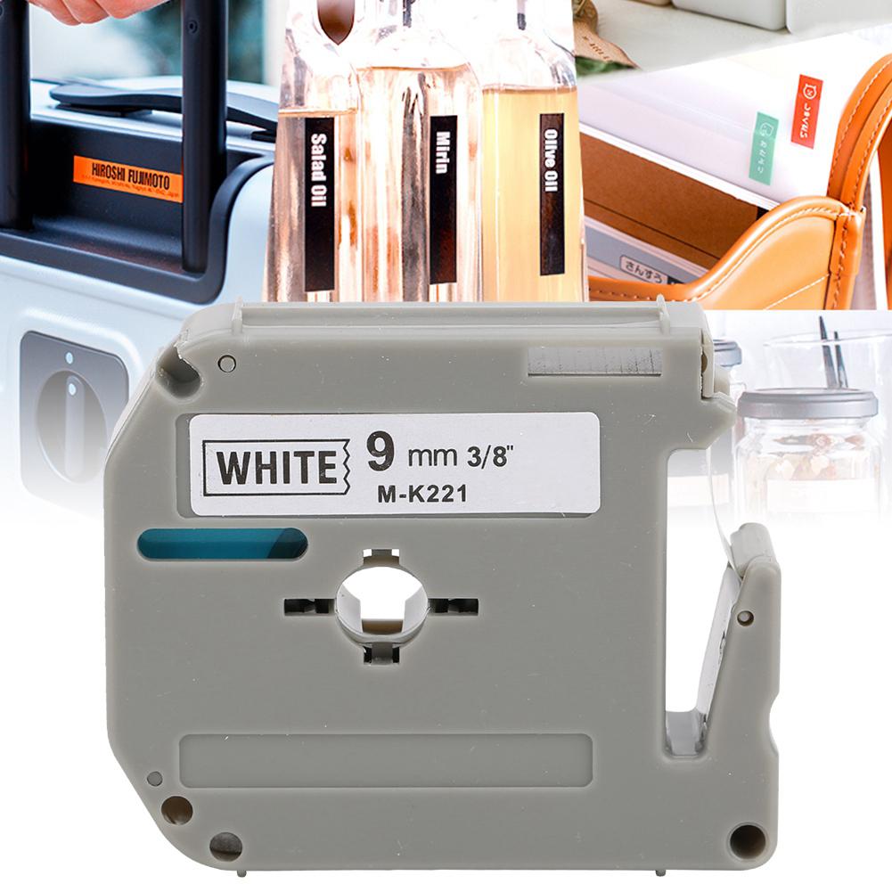 9mm Label Tape PET Accessories M K221 Fit for Brother Label Printer PT-65/70/80
