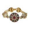 Turkey Bracelet For Women Tibetan Alloy Red Resin Gold Color Bangle Retro Bohemian Roman Royal Zircon