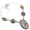 Dalmation Jasper Handmade Gemstone 925 Sterling Silver Jewelry Necklace 18" R4P40