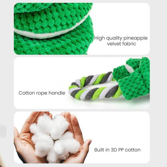 Interactive Squeaky Rope Dog Toy Plush Chew Toy with Sound Dental