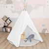 Teepee Tent for Children - VIDAXL - White - Peach Skin - 120x120x150cm - Side Window