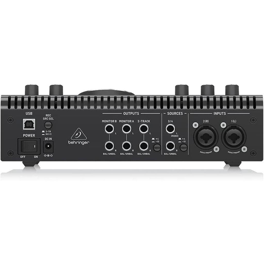 Behringer 2x2 USB Audio Interface 192kHz Compatible MIDAS Mic Preamp Talkback Microphone Studio Controller VCA Control STUDIO L Black Built-in