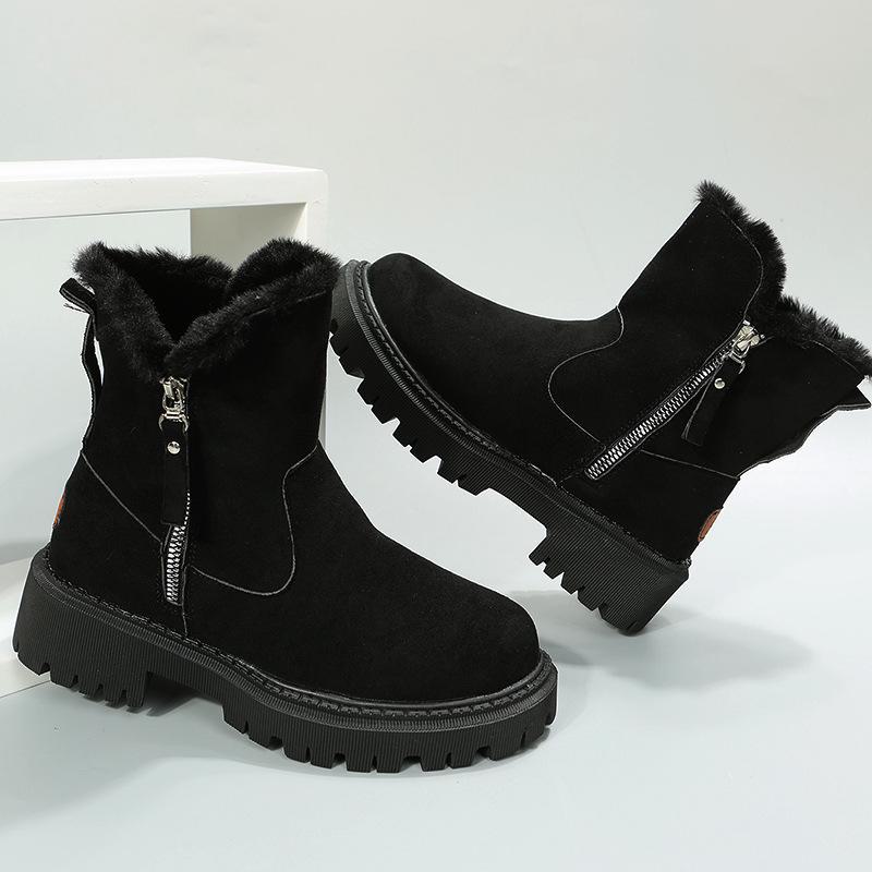 Women's Plus Size Velvet Snow Boots - 2023 Winter Warm Cotton Shoes