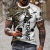Summer New3D Fish Print Men's Fashion Creativity Realistic Personality Short Sleeved Cool Top Street Polyester Versatile T-shirt