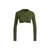 Originals X Ivy Park Solid Color Cropped Long Sleeve T-Shirt Women Tops Green HG2426