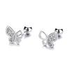 iArkPower Earrings Leave It On Ladies Second Piercing 925 Silver Compatible with Metal Allergies Screw Type Smaller Platinum Plated Both Ears Cute