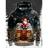 Santa Claus Men's Fashion 3D Print Hoodie Holiday Streetwear Christmas Hoodies Hooded Front Pocket Designer Hoodie Sweatshirt