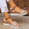 Women's Braided Casual Buckle Strap Platform Wedge Sandles for Summer Light Non Slip Walking Sandalias Mujer
