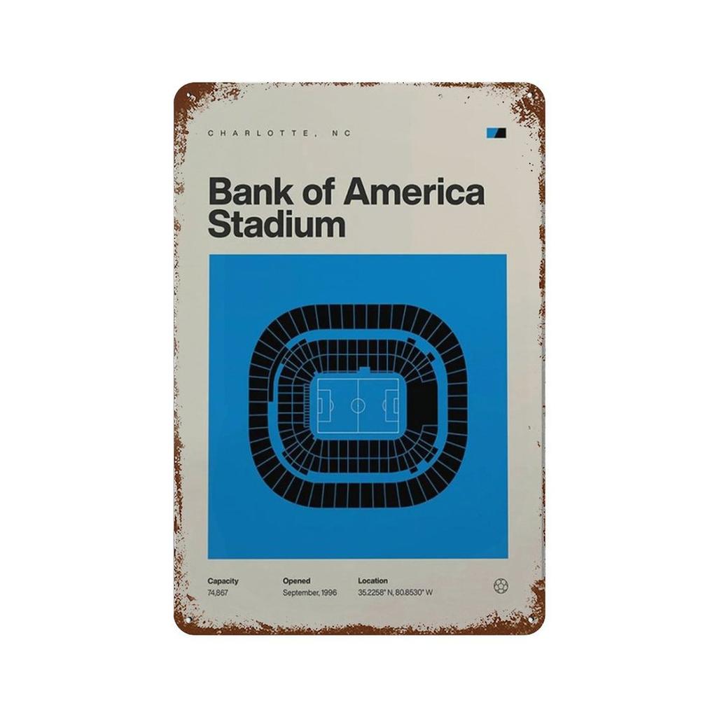 Vintage Metal Posters Signs Modern Famous Football Stadium Nordic Style Wall Art Poster for Living Bar