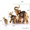 Elephants Decoration Statue Home ,Gift Golden Resin Statue Lucky Wealth Decor Elephant Interior Figurine Crafts Ornaments
