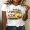Summer Round Neck Printed Top Fashionable Casual Cute Short Sleeved Women's Pure Cotton T-shirts