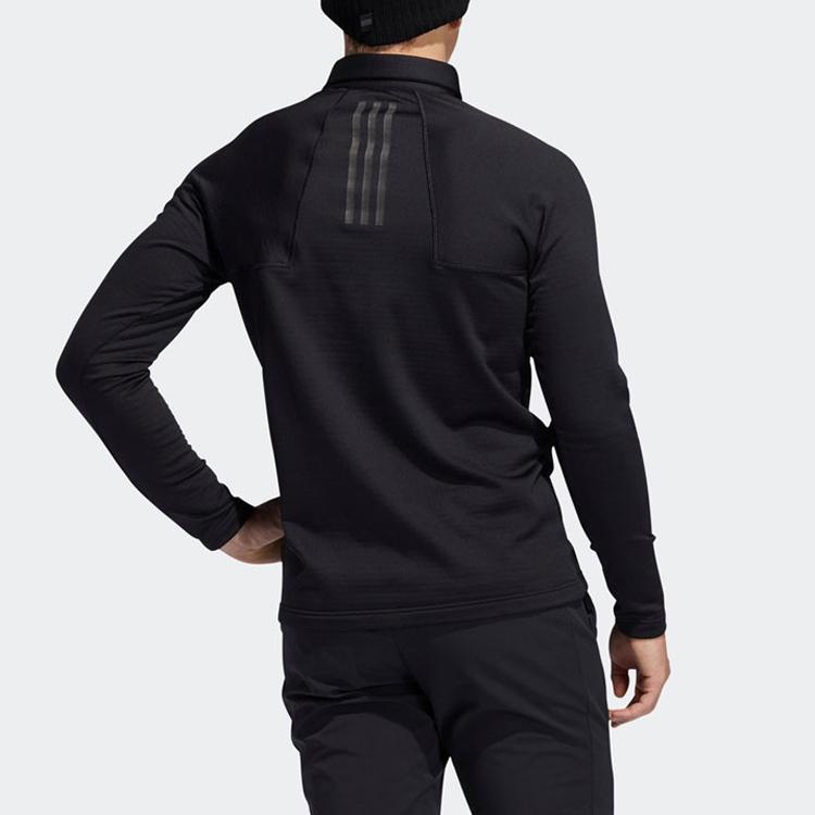 Adidas Golf Fleece Long Sleeve Polo Shirt Men Tops Black FS6850