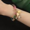 Natural Color Tourmaline  Bracelets Women'S Light Luxury Orchid Pendant Beaded Bracelet Birthday Party Jewelry