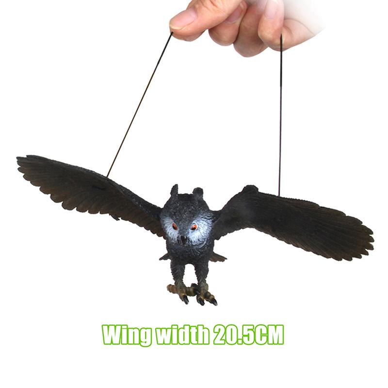 1 Piece Outdoor Eagle Figurine Hanging Bird Deterrent Plastic Eagle Ornament Vivid Flying Bird Hawk Decoy Garden Scarecrow