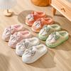 Winter Plush Bowknot Slippers Women  Korean Christmas New Year Warm Soft Home Indoor Casual Flat Bottom Slippers Gift Shoes