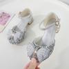 Children Princess Shoes Sequins Fashion Kids Leather Shoe Sandals Elegant Rhinestone Butterfly Girls Causal Dress Single Shoes
