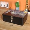 Tinplate Box with Lock Key Desktop Storage Box Cosmetics ID Storage Household Jewelry Empty Box