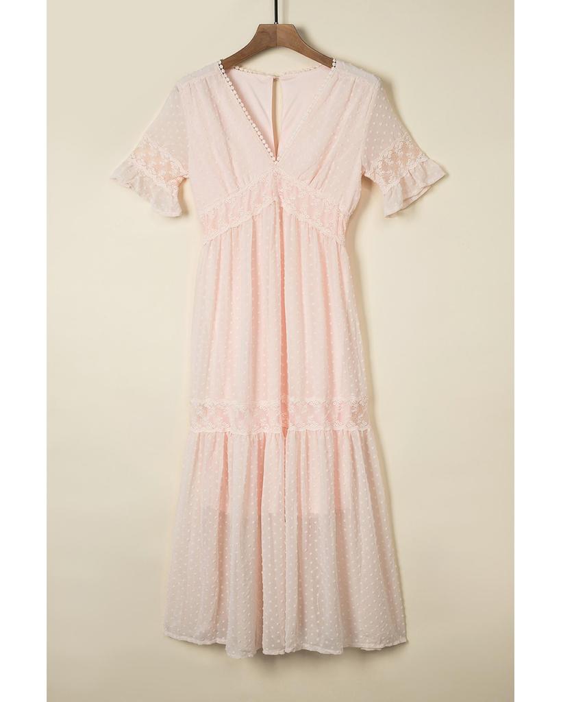 Azura Exchange Lace Trim Maxi Dress