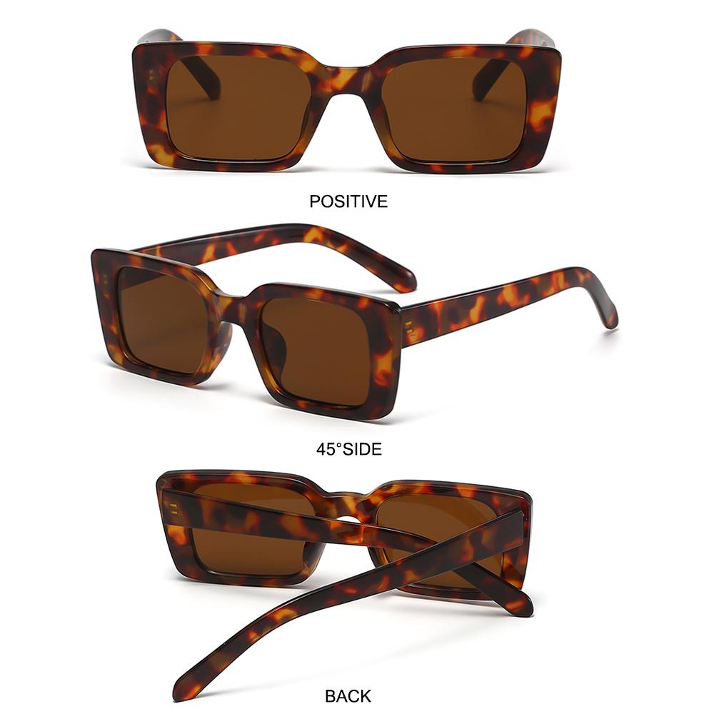 Vintage Gradient Beach/Travel Leopard Sun Glasses Square Sunglasses Rectangle Shades