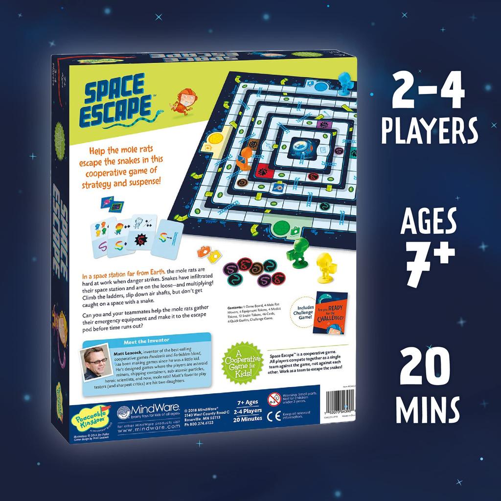 Peaceable Kingdom Cooperative Board Game for Kids Space Escape GMC29 Genuine Product