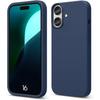 Protective Case - BOOLING - for iPhone 16 - Liquid Silicone - Ultra Slim - Navy Blue