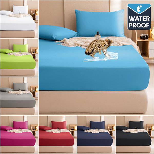 Elastic Band Fitted Bed Sheet Waterproof Bed Mattress Protector Pad Bed Double Couple Bedspread Multi Size Bed Sheet