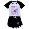Kids Summer Sport T-Shirt And Shorts 2 Piece Outfit Tracksuit Set Short Sleeve Print Crop Tops With Clothing Set