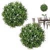 Faux Boxwood Balls Plants UV Resistant Hangable Decorations for Indoor Outdoor Garden Balcony Wedding Parties
