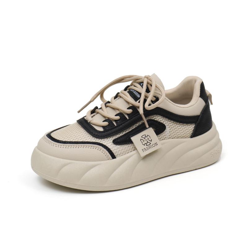Women's Mesh Canvas Shoes Platform White Shoes New Summer Thin and All-Matching Breathable Skate Shoes for Students
