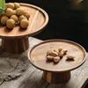High Stand Wooden Cake Plate Creative Food Serving Trays Multi-Use Eco Naural Wood Dessert Fruit Snack Plate