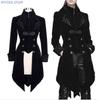New Medieval Retro Tuxedo Mid-length Punk Men's Coat Halloween Cosplay Vampire Prince Gentleman's Prom Dress