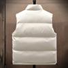 Men Waistcoat Stand Collar Sleeveless Zipper Placket Cotton Vest Coat with Side Pockets Solid