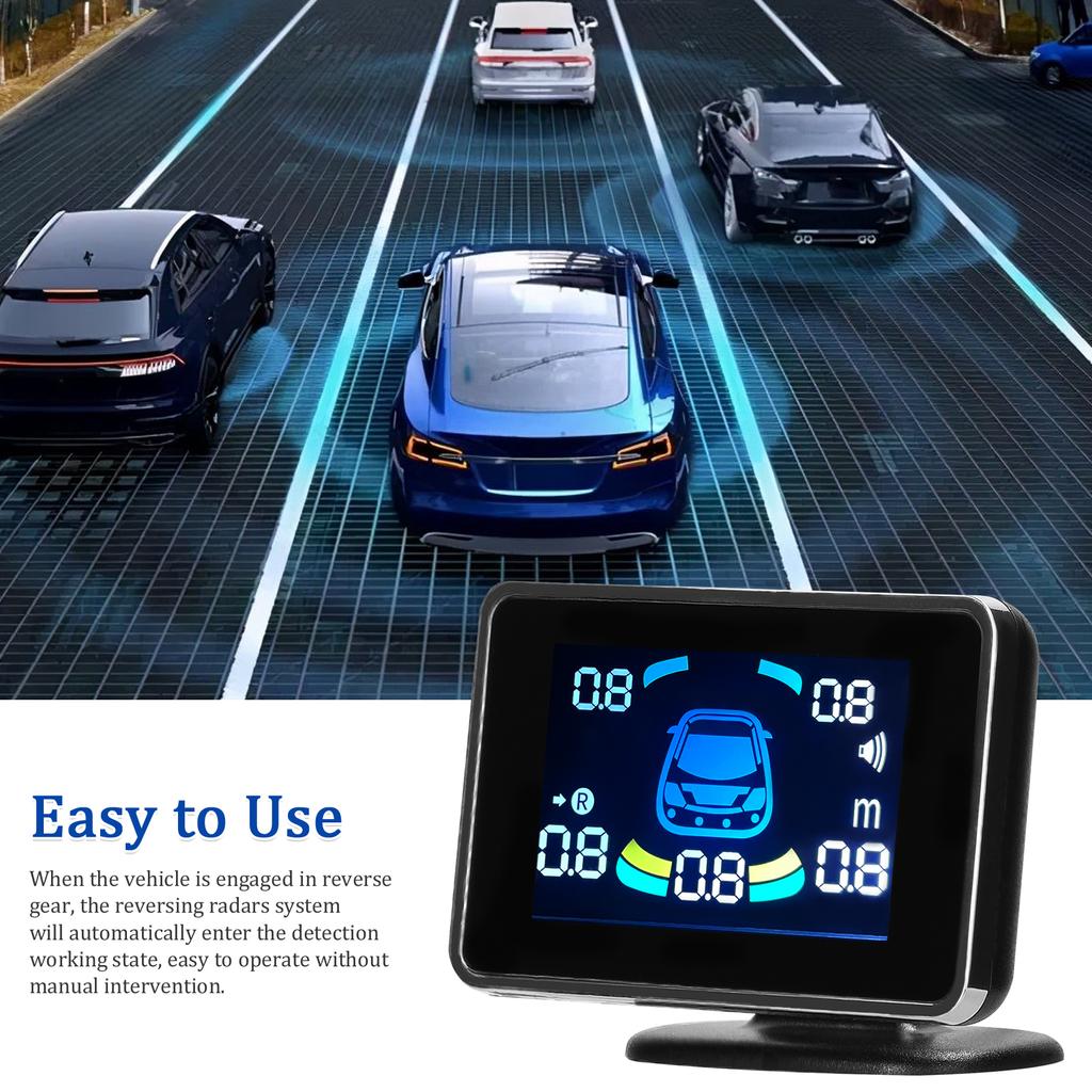 Car Parking Sensor Reversing Radars System Front & Rear Support Sound WarningBuzzerMute with 8