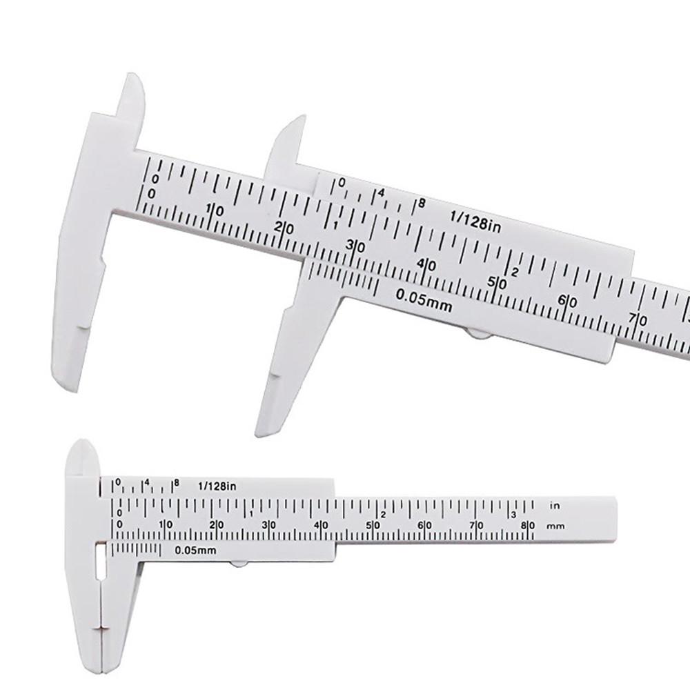 (Nikita) 80mm Mini Plastic Student Sliding Vernier Caliper Gauge Measurement Tool