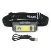 Induction COB Headlight XPE COB Headlamp Fixed Focusing Waterproof TYPE C Fast Charging Headlight