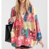 2024 New Autumn Plus Size Sweaters Cardigan Oversize Women Pattern Floral Cartoon Printing Sweaters Knitting Sweater