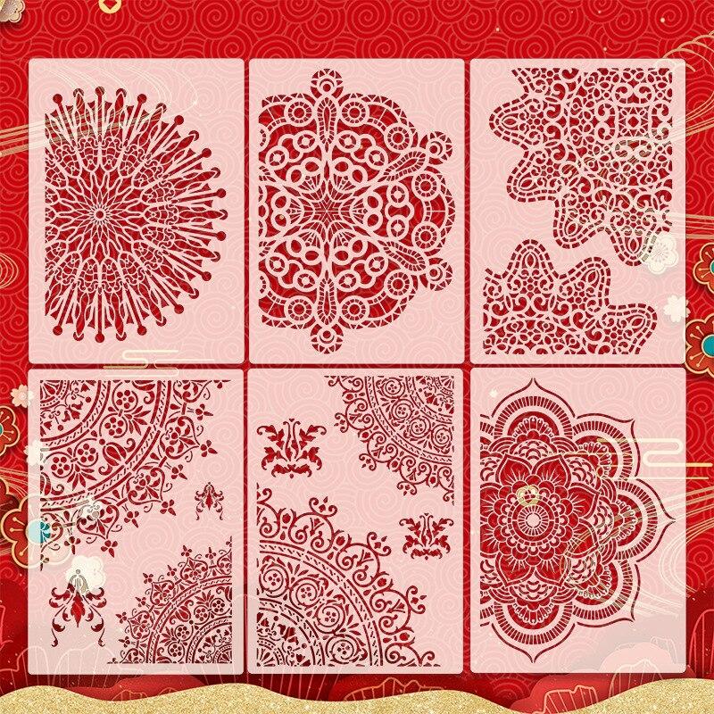 A4 Delicate Hollow Mandala Stencil Spray/hand Painting Template DIY Wall Window Scrapbooking Album Decoration Art Painting